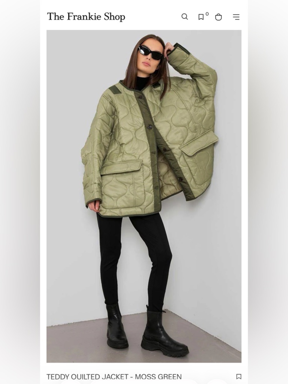 The Frankie Shop Teddy Quilted Jacket Size M